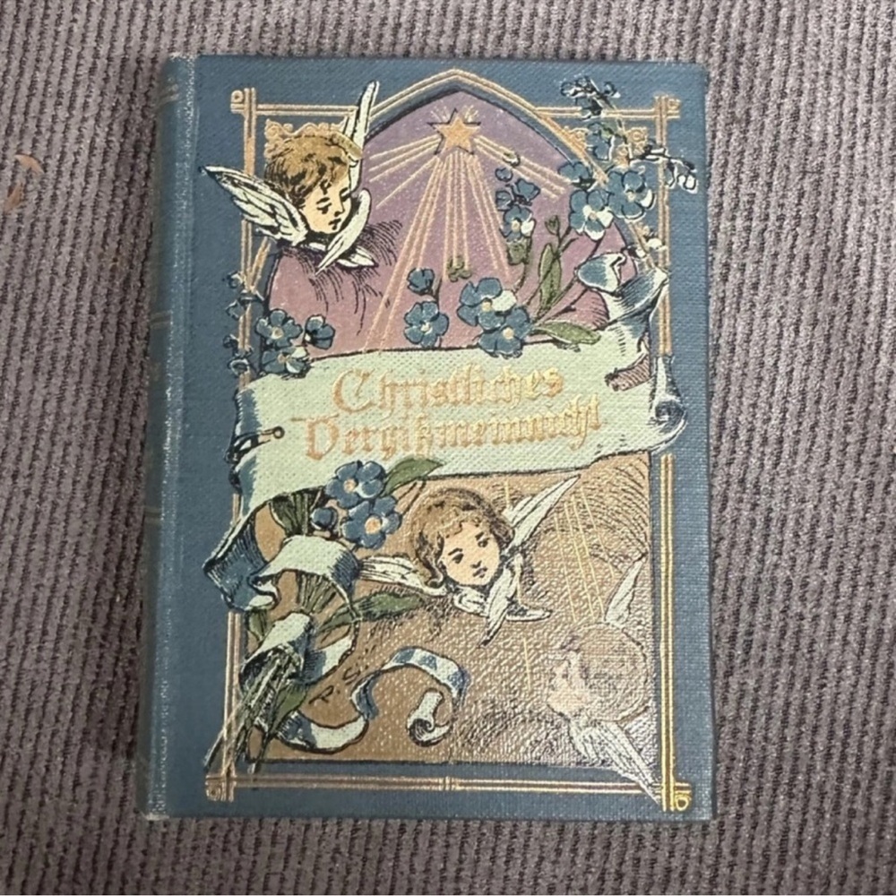 Antique German Forget Me Not Book Miniature 1800s